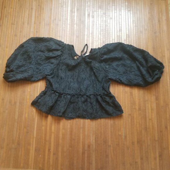 NWT Free People Callie Black Lacey Top – Open Back - Small - Picture 2 of 10